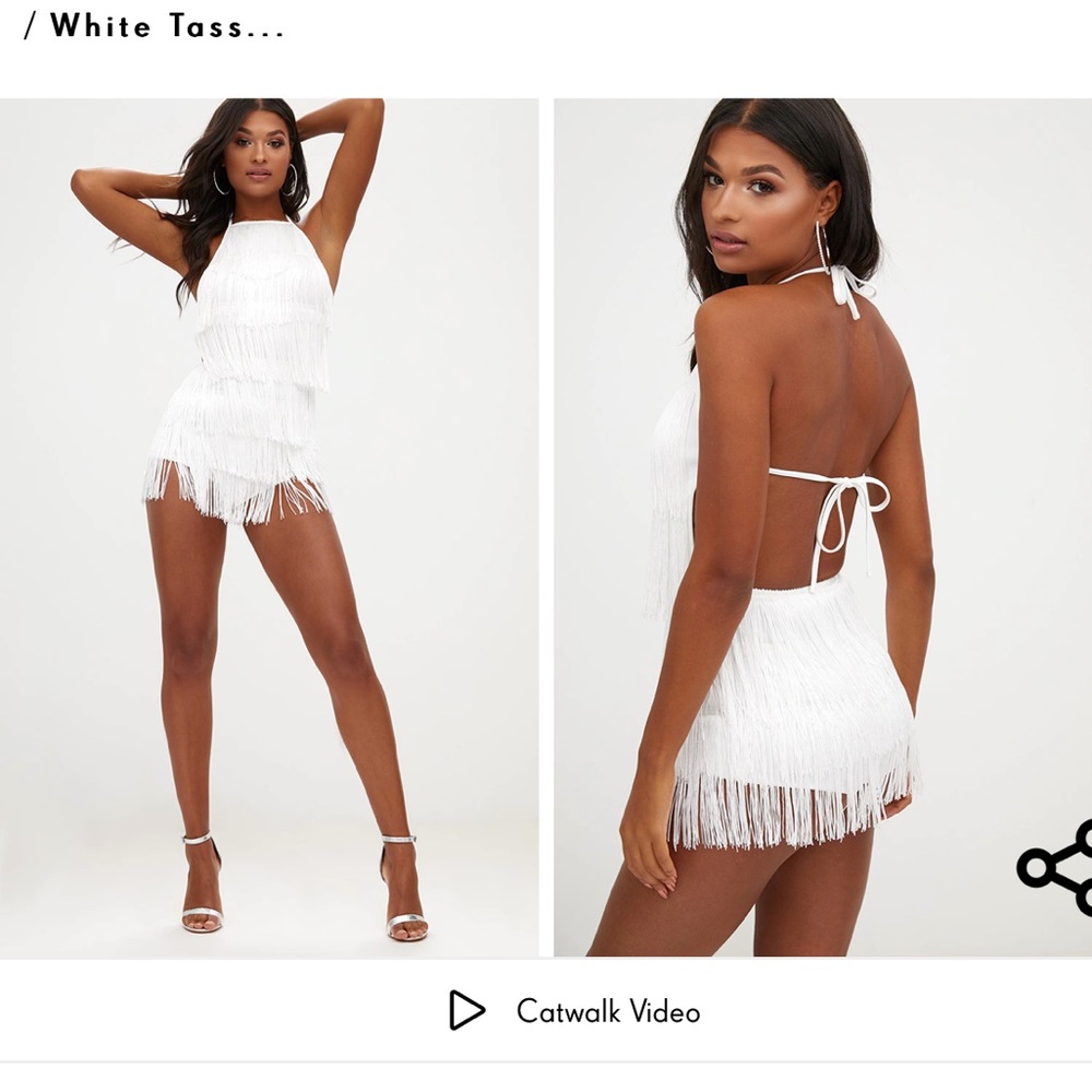 Brand New White Fringe Romper